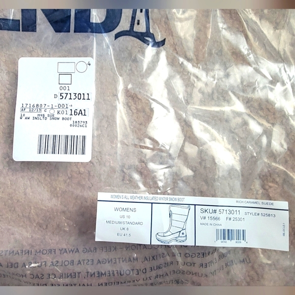 Land's End All Weather Boots Women's 10 Caramel Zip Front Insulated & Cozy NWT - Picture 9 of 9
